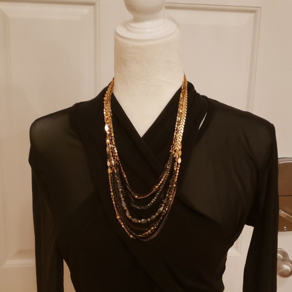 Gold and Black Necklace